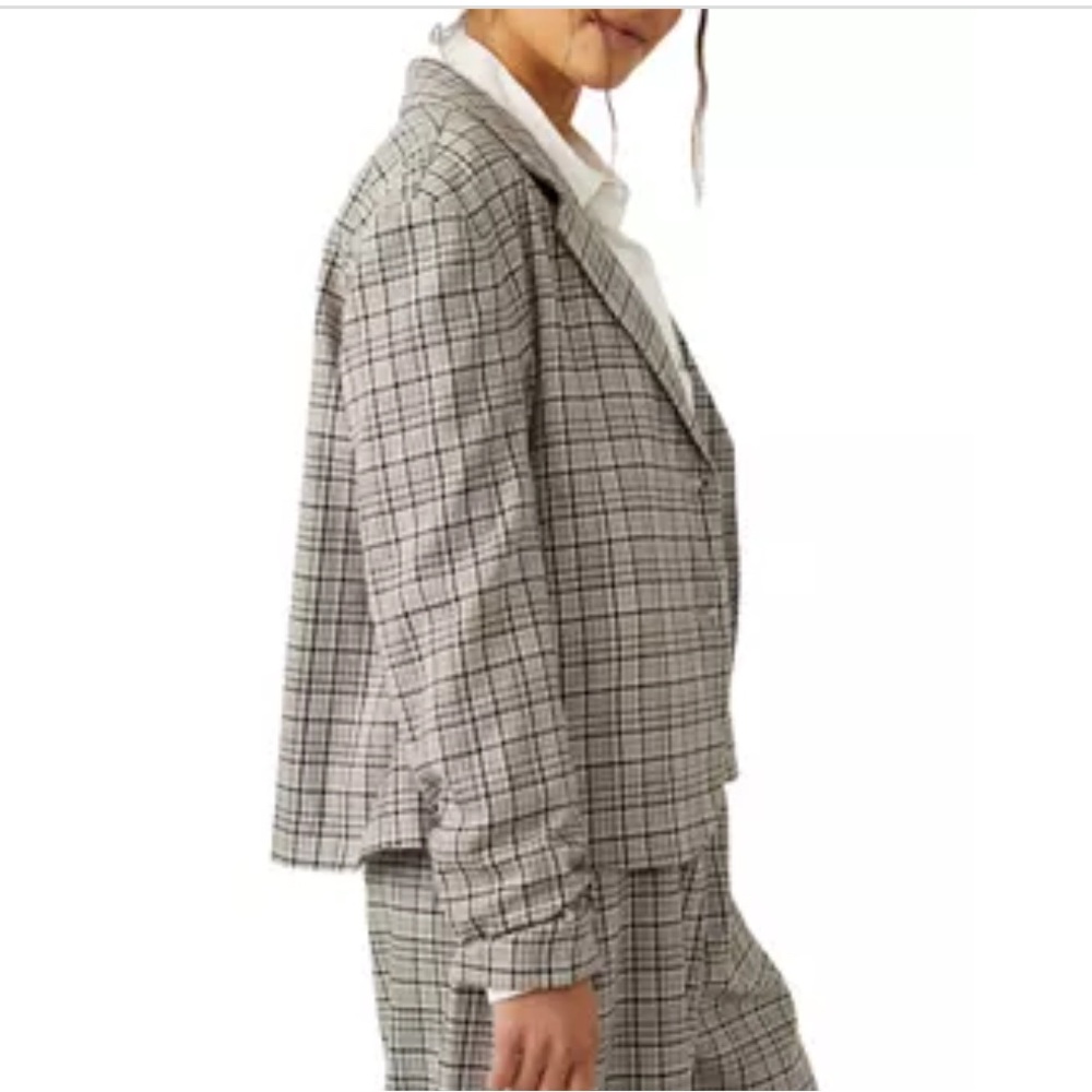 Free People Women's Plaid Blazer